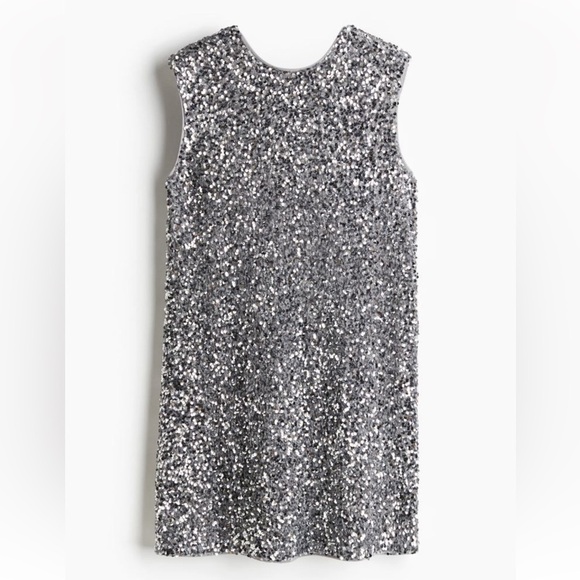 New H&M Sequin Tie-Back Sleeveless Mini Dress - Picture 5 of 6